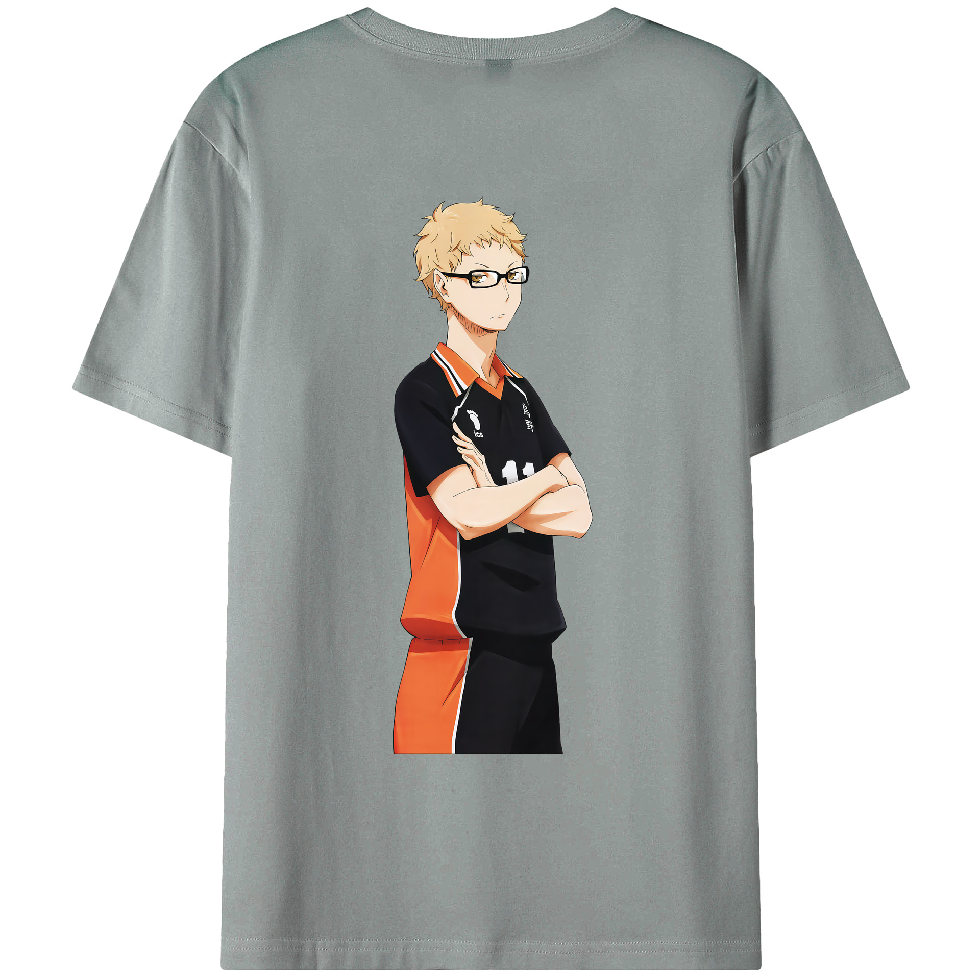 （画像用） ハイキュー!! Haikyu!! 綿100％ メンズ半袖Tシャツ（バックプリント） 通気性